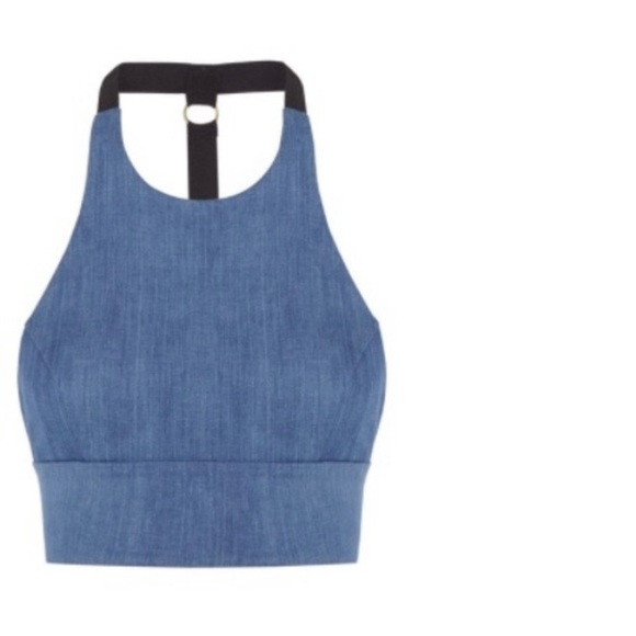 Noe Garments James T-back Denim Halter Bra top undergarments bralette blue Jean - Picture 5 of 13